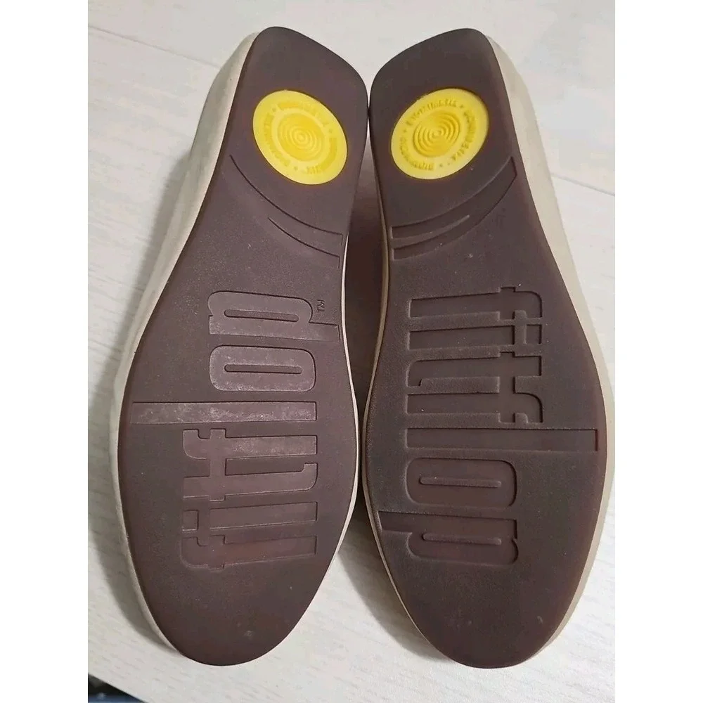 FITFLOP BIOMIMETIX Ballet Espadrille Loafer‎ Coral Leather Canvas Women Sz 7 V02